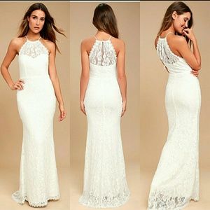 The Evening Moon white lace dress